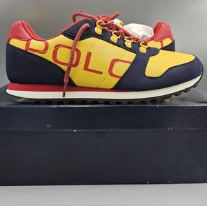Polo Ralph Lauren Oryion 2 Sneakers Boys Size 6 Women's Size 8 Blue Red Yellow